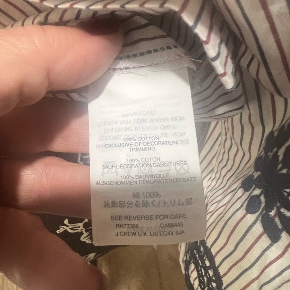 J. Crew Gray Tie Front Embellished Blouse with Mandarin Collar - Picture 8 of 8